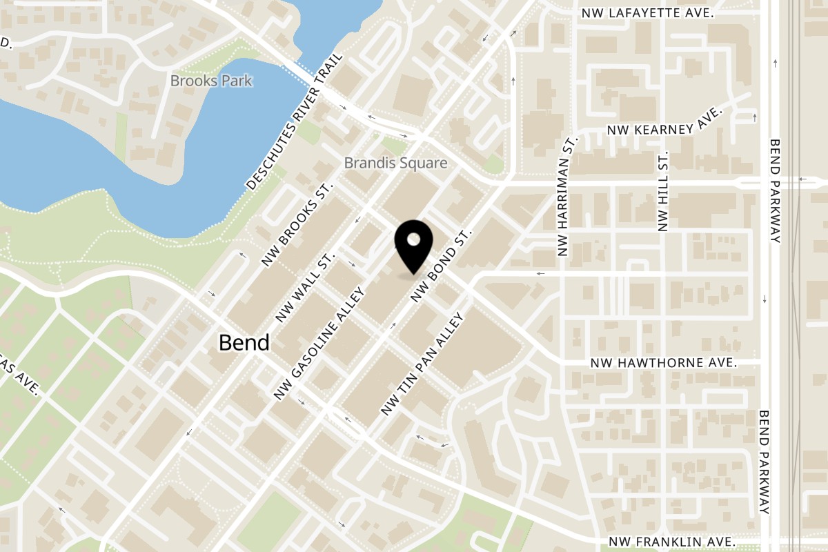 Map showing the location of Spice Land Indian Restaurant on 945 NW Bond St in Bend
